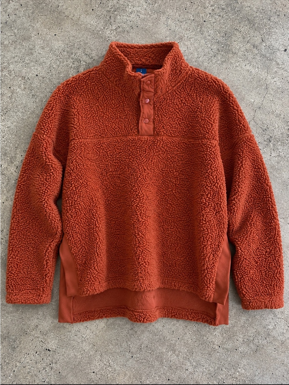 Old Navy Rust Sherpa Fleece Snap Neck Pullover Sweatshirt Large